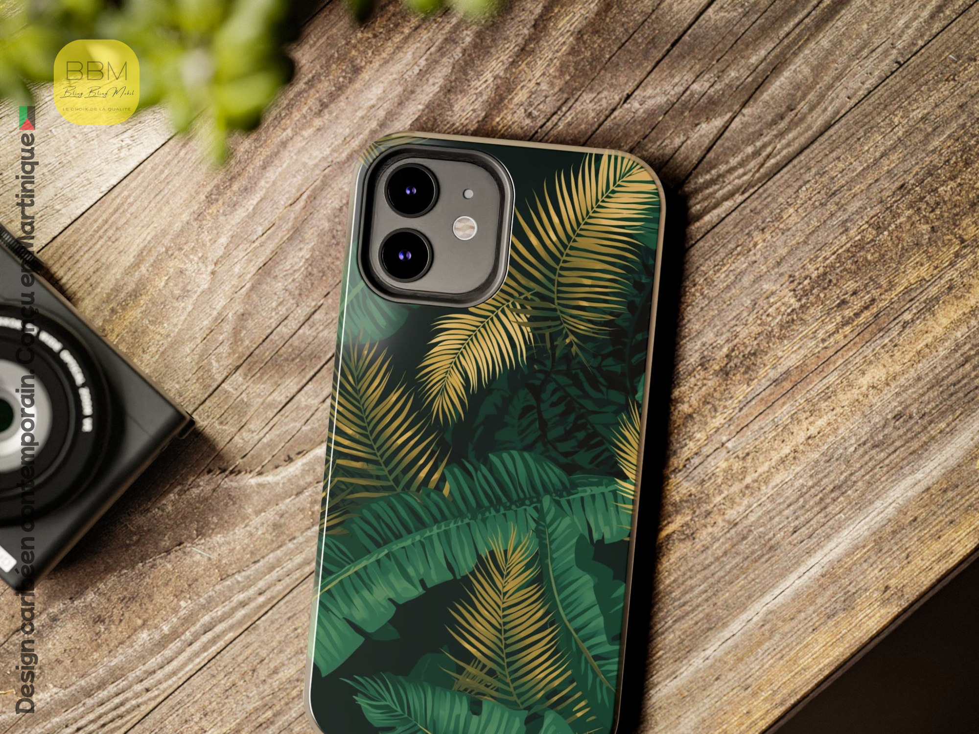 Coque de téléphone motif palmier pour iPhone et Samsung - Coque de protection - Cadeau pour les amoureux des Caraïbes