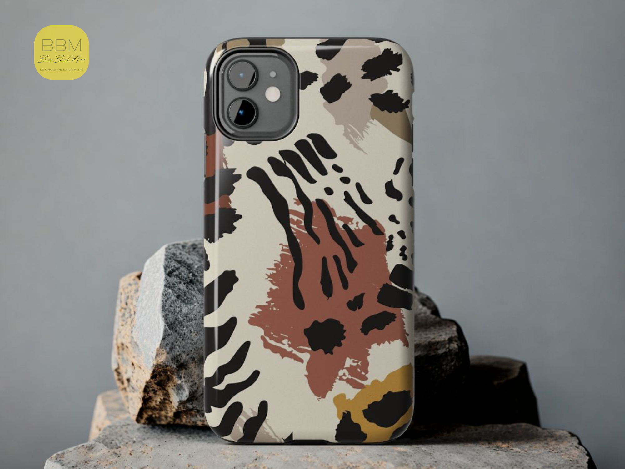 Étui de téléphone imprimé léopard - Couverture à la mode pour iPhone et Samsung - Design chic contemporain