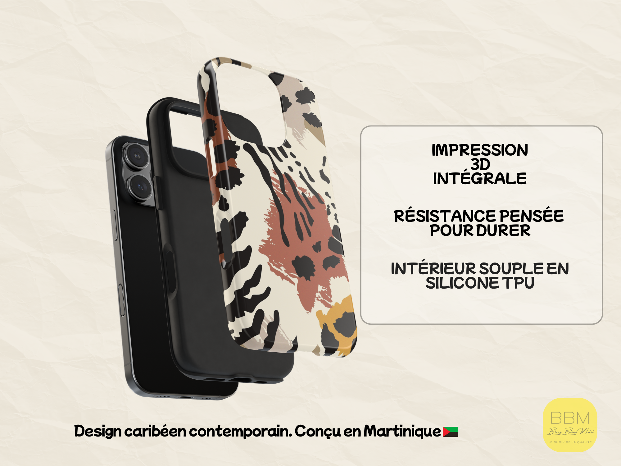Étui de téléphone imprimé léopard - Couverture à la mode pour iPhone et Samsung - Design chic contemporain