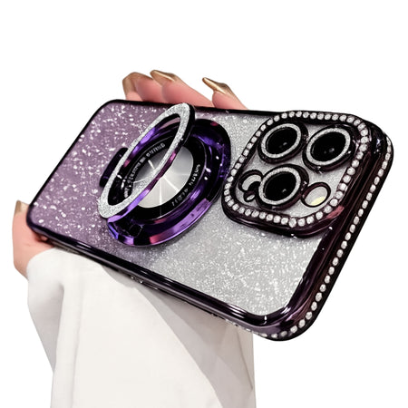 Coque iPhone transparente miroir pailletée BlingBling – Compatible MagSafe