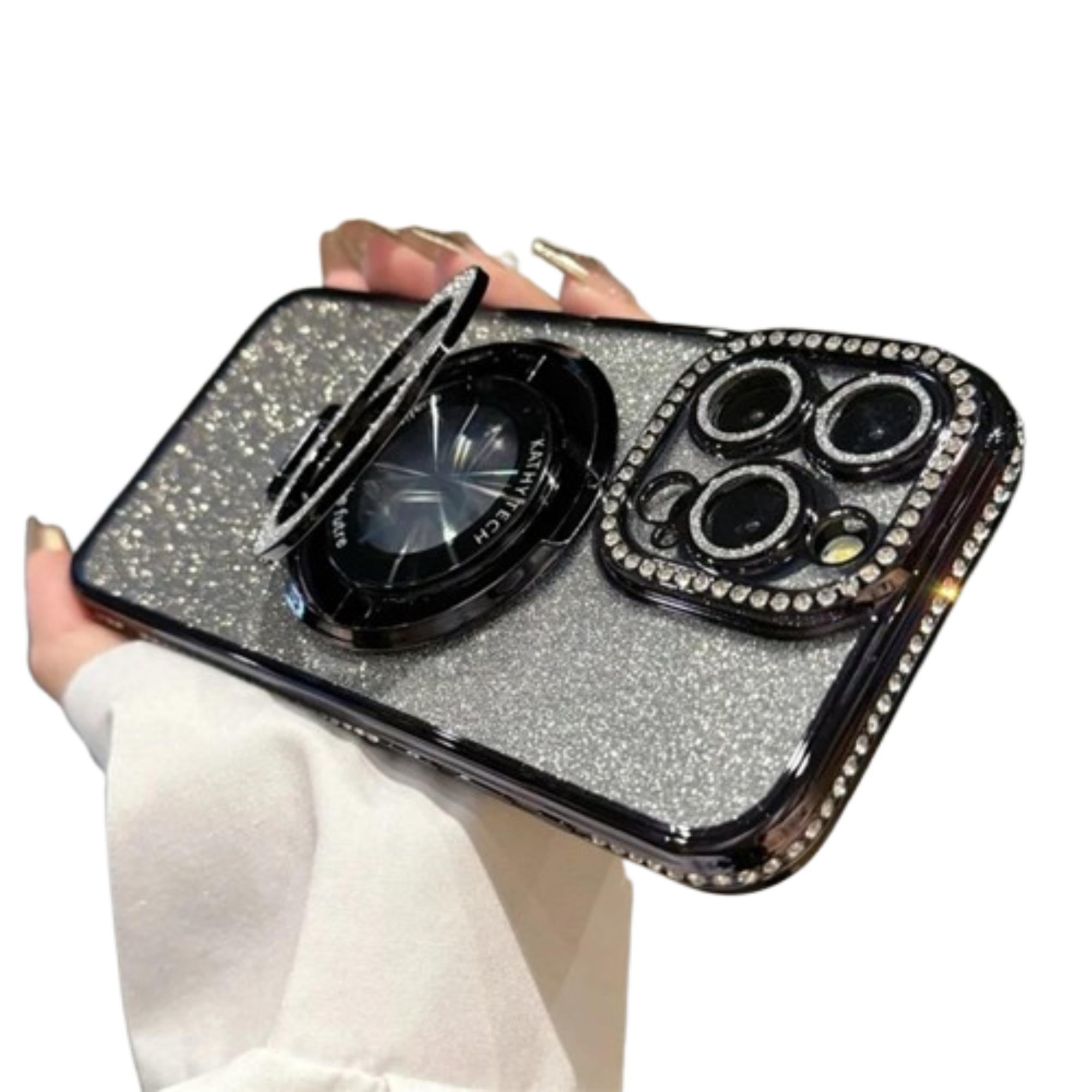 Coque iPhone transparente miroir pailletée BlingBling – Compatible MagSafe